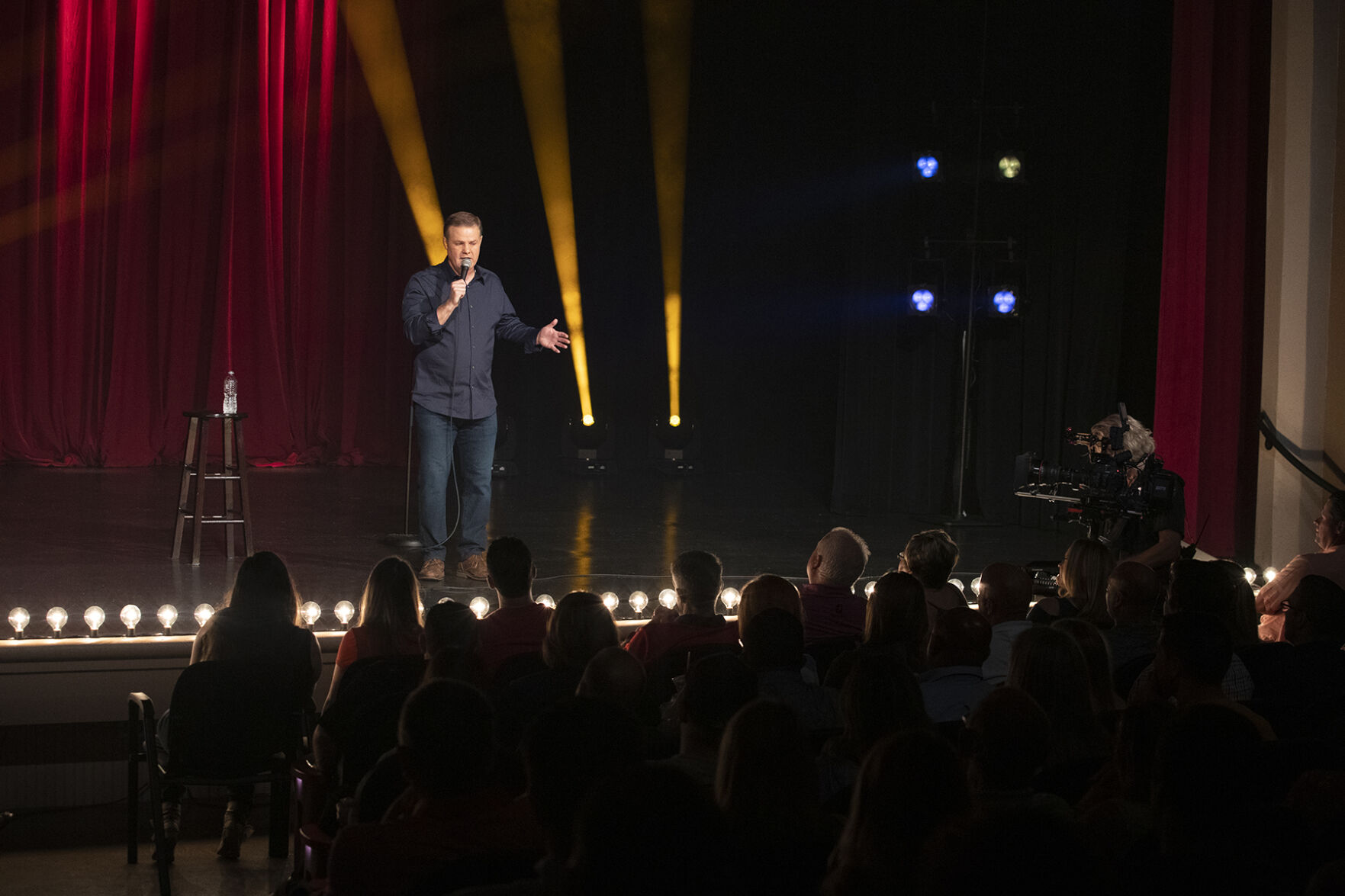 Greg Warren captivating the audience at Wildey Theatre with his comedic bits.